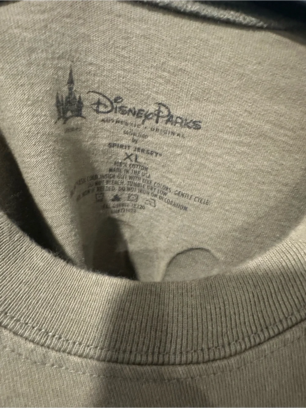 Disney Jersey Men’s Olive Green Long-Sleeve Crewneck Shirt